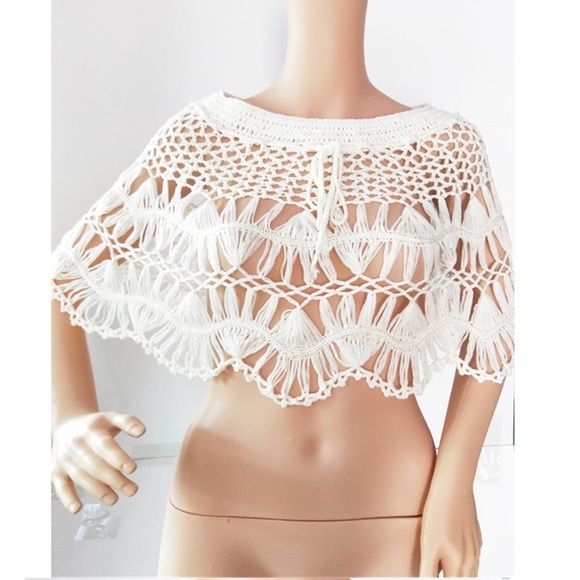 New White Crochet Beach Skirt Swim Cover Up - Picture 9 of 9
